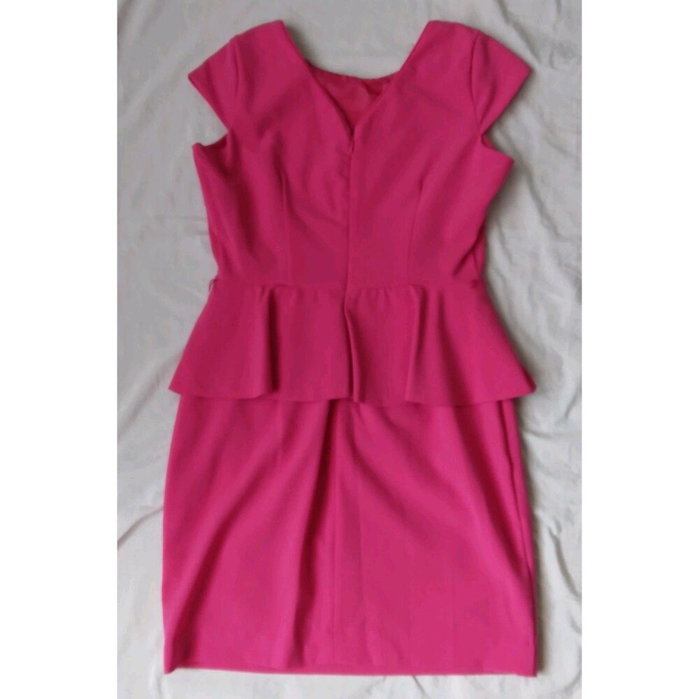 Worthington Pink Peplum Dress Pink Sleeveless Barbie Womens Size 6P - Picture 6 of 9